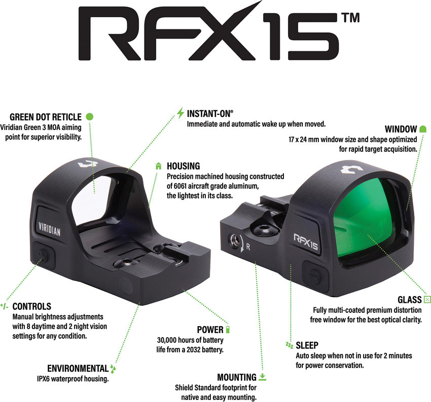 RFX-15 Green Dot Reflex Sight - VI9810055