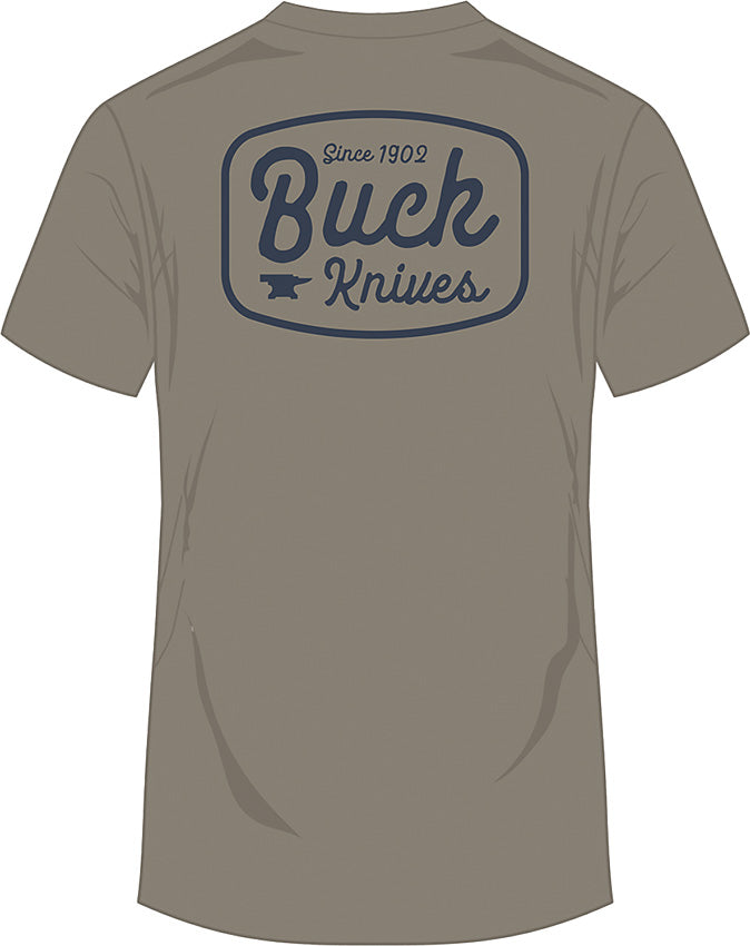 Round Badge T-Shirt Gray LG - BU14285