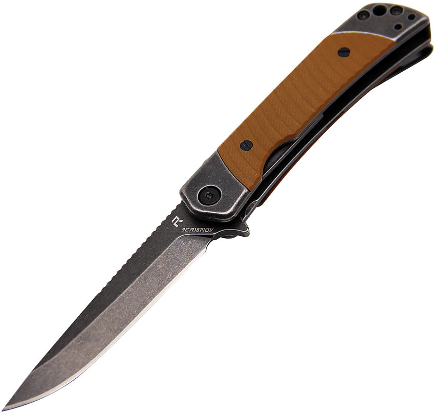 Duo Linerlock Drop Point Brown - REVDUODBRN